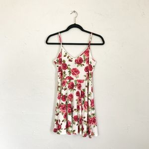 F21 Red and White Rose Skater Dress